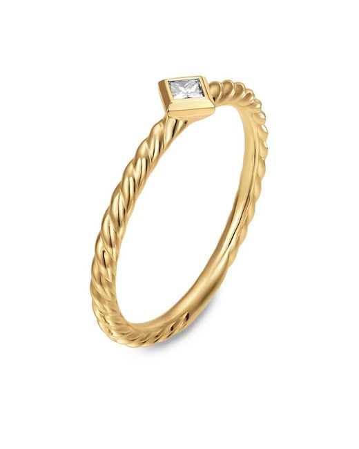 David Yurman White 18K Petite Modern Renaissance Diamond Ring