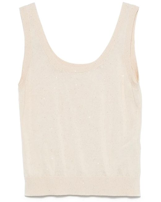 Eleventy Gebreide Tanktop in het Natural