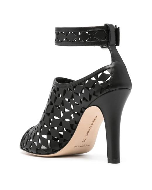 Manolo Blahnik Black Tingah 105Mm Laser-Cut Pumps