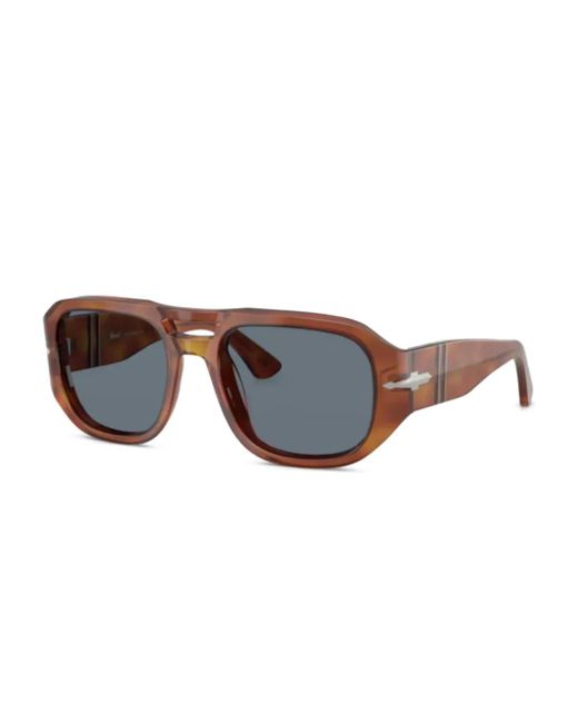 Persol Brown Rectangle-Frame Double-Bridge Sunglasses