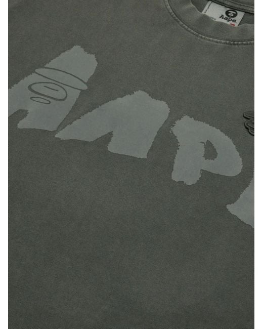 Aape By A Bathing Ape Green Aape-Logo Long-Sleeve T-Shirt for men