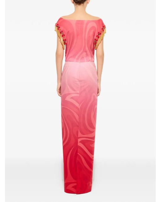 Emilio Pucci Pink Marmo Dégradé Print Popeline Skirt