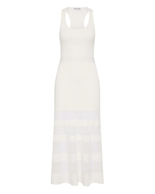 Rebecca Vallance White Geripptes Reign Midikleid
