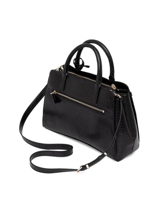 Guess Black Lizard-Effect Tote Bag