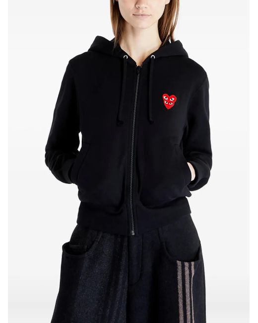 COMME DES GARÇONS PLAY Black Double Heart Zip Hoodie