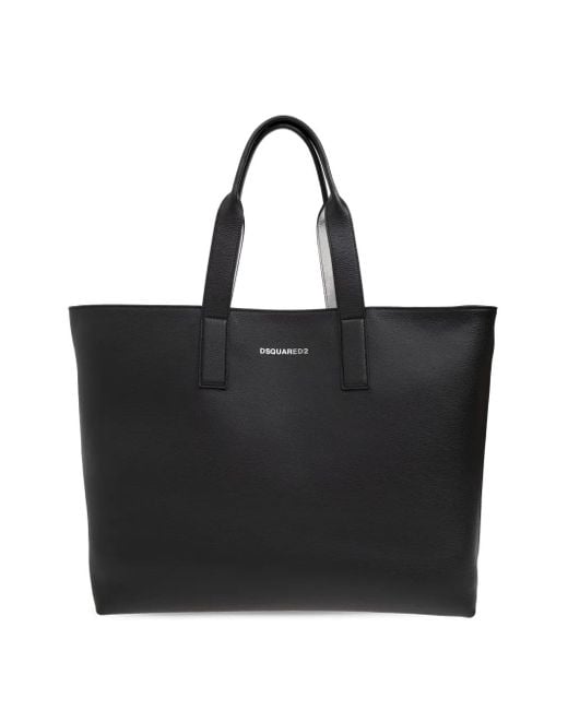 DSquared² Black Neoclassic Leather Tote Bag for men