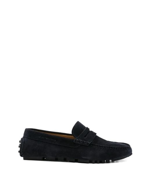 Emporio Armani Black Suede Loafers for men