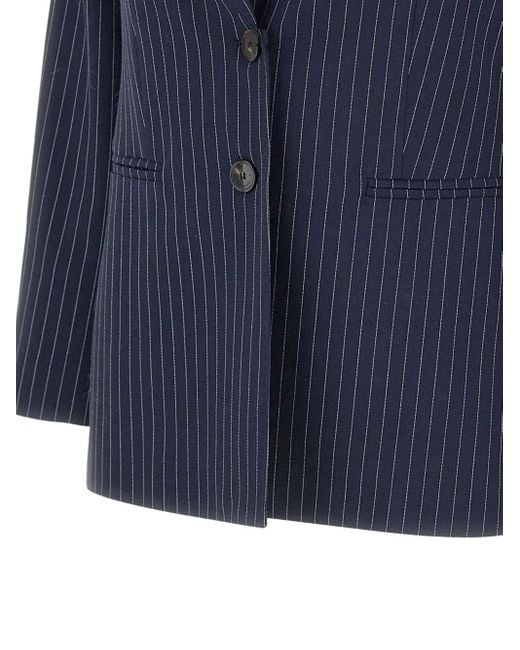 Marella Blue Sakko mit Nadelstreifen-Print