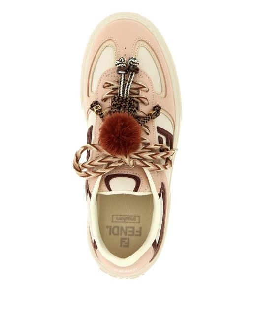 Fendi Natural Platform Logo Trainers