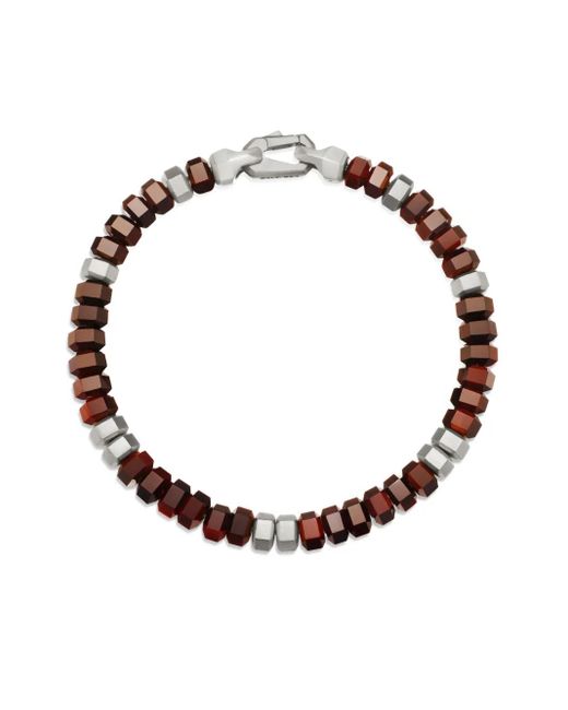 David Yurman White Sterling Hex Bead Bracelet (6Mm) for men