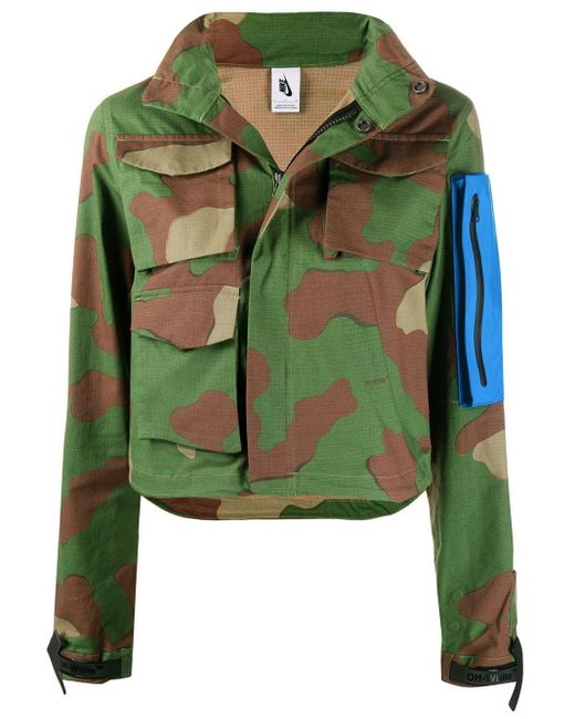 Off-White c/o Virgil Abloh Synthetic X Nike Nrg Camouflage Zip-up Jacket in  Green | Lyst