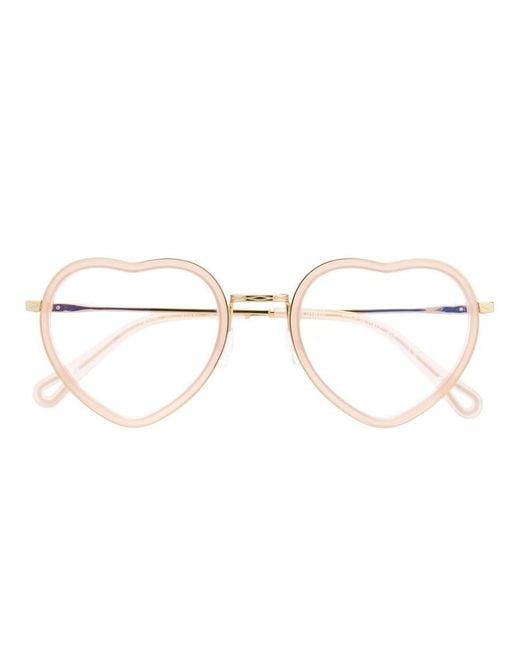 Chloé Heart Shaped Glasses in Pink | Lyst