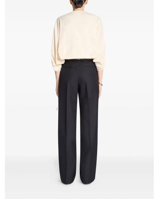 Pantalones con ribete de terciopelo Dries Van Noten de color Black
