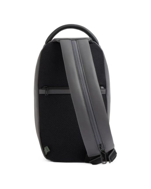 Piquadro Black Logo-Patch Panelled Backpack for men
