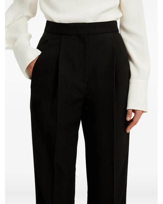 Erdem Black Pleated Straight Trousers