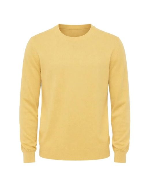 Brunello Cucinelli Yellow Cashmere Crew-Neck Sweater for men