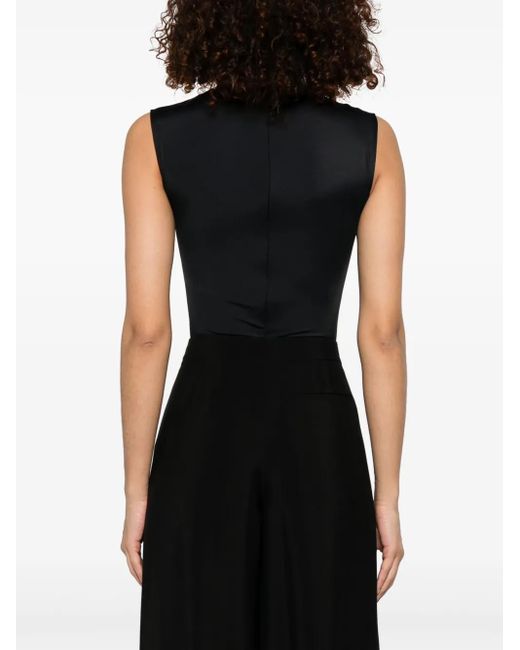 Body sin mangas con logo en relieve Mugler de color Black