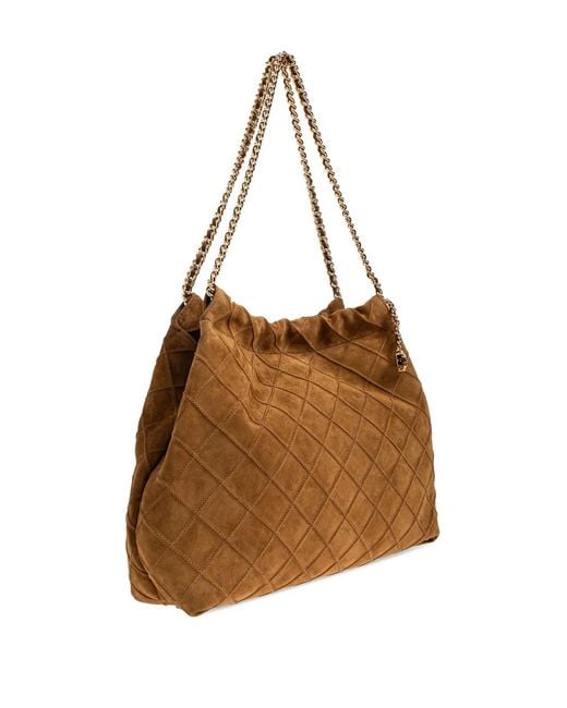 Tory Burch Brown Chain-Strap Tote Bag