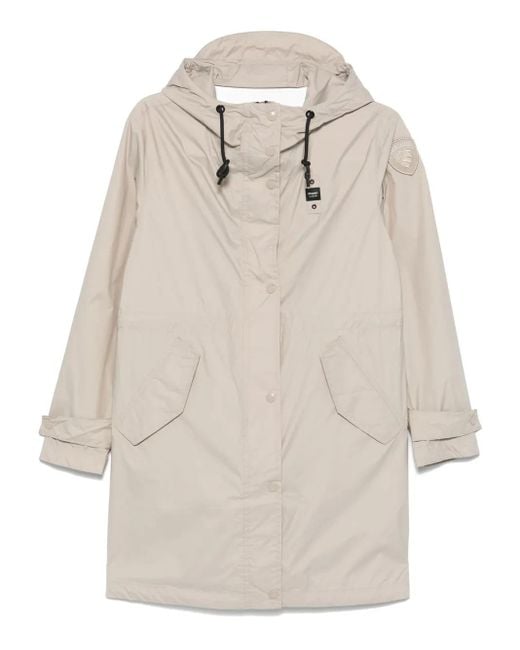 Blauer Regenjas Met Logopatch in het Natural