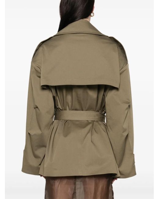 Frankie Shop Green Zurich Short Trench Coat