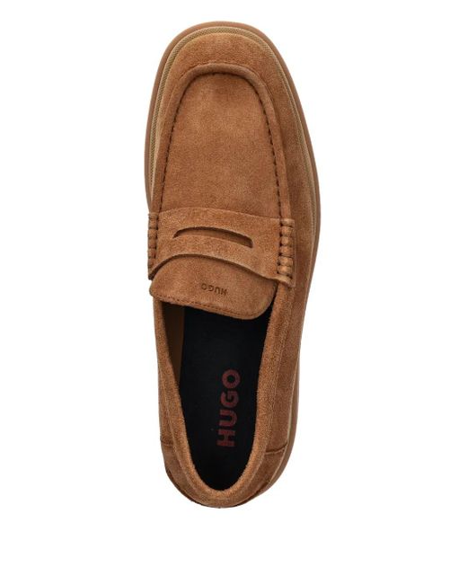 HUGO Brown Suede Loafers for men