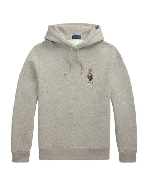 Polo Ralph Lauren Gray Logo-Embroidered Hoodie for men