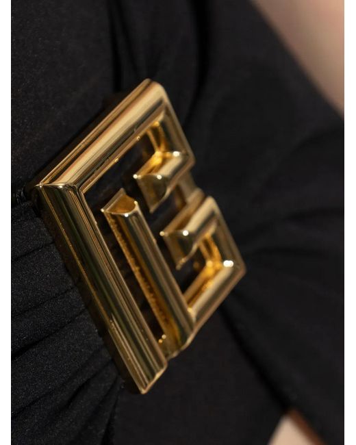 Balmain Gedrapeerde Strandtuniek in het Black
