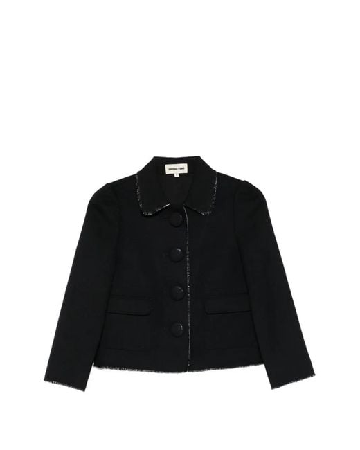 Chaqueta Con Cuello Deshilachado ShuShu/Tong de color Black