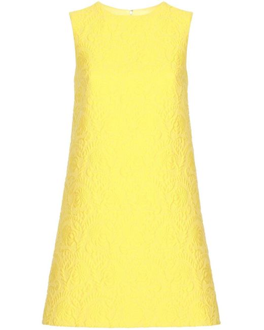 Vestido corto acampanado Dolce & Gabbana de color Yellow