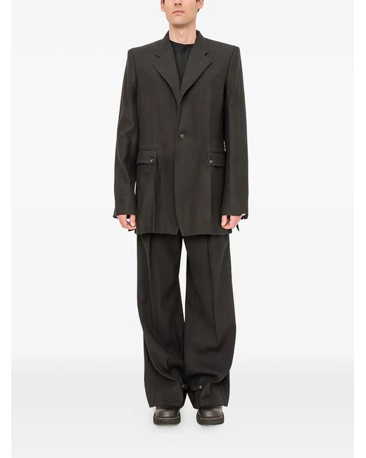 Setchu Black Single-Breasted Coat for men