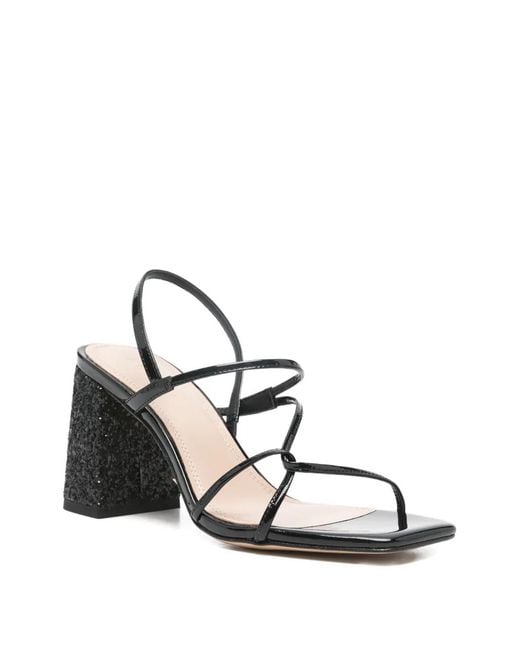 Sandro White Glitter Heel Sandals