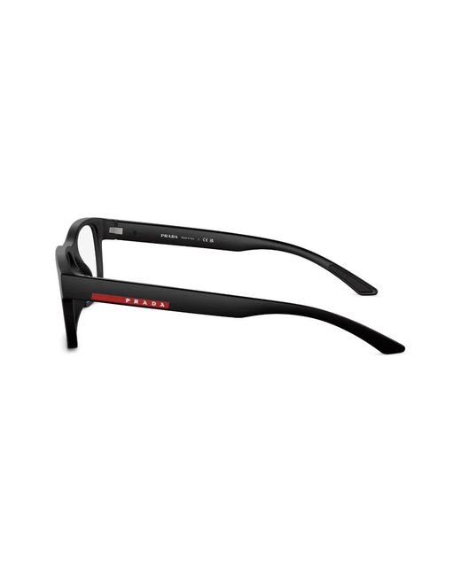 Prada Linea Rossa Brown Rectangle-Frame Glasses for men