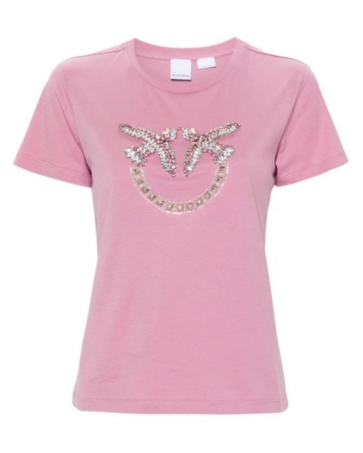 Pinko Love Birds Tシャツ Pink