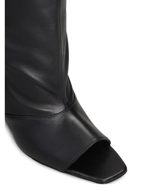 IRO Black Open-Toe Leather Boots