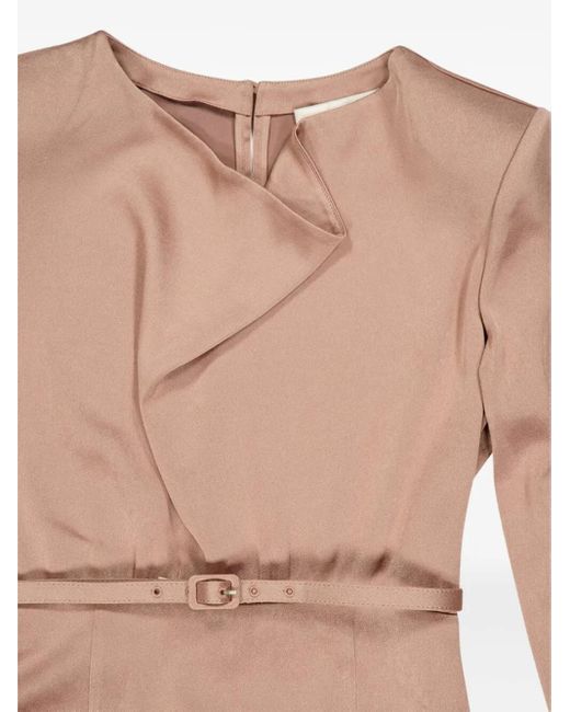 Roland Mouret Pink Cowl-Neck Midi Dress