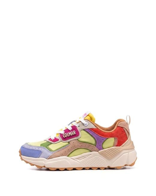 Colmar Pink Garner Flash Suede-Panelled Sneakers