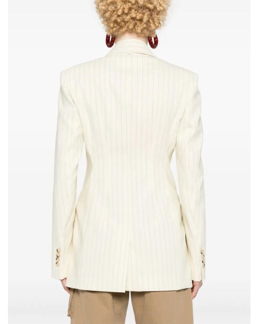 Sportmax Natural Aversa Pinstriped Blazer