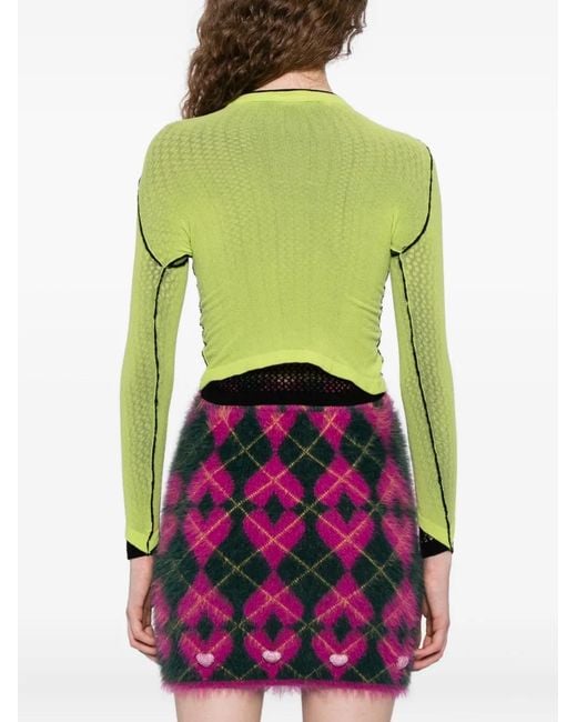 Chopova Lowena Green Fishnet-Layer Cardigan