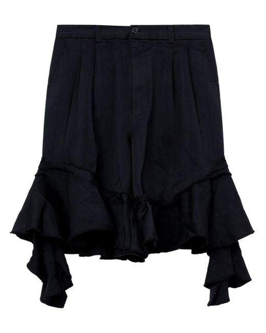 Shorts con pieghe di Comme des Garçons in Black