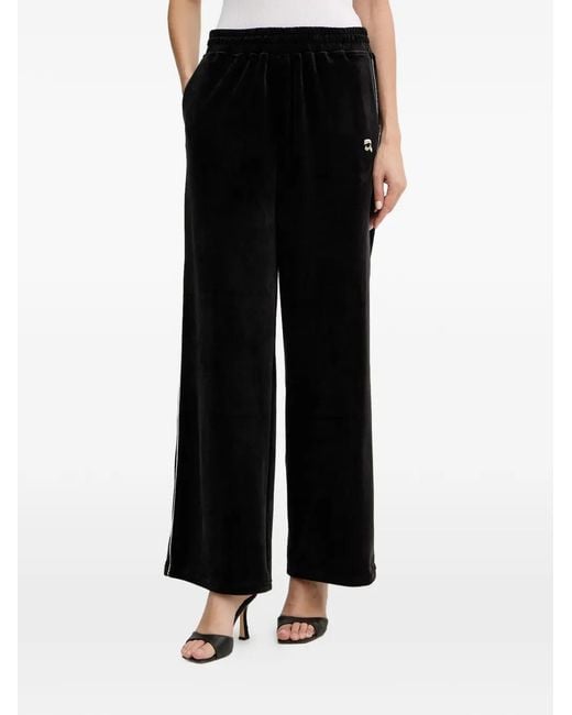Karl Lagerfeld Black Stripe-Detail Trousers