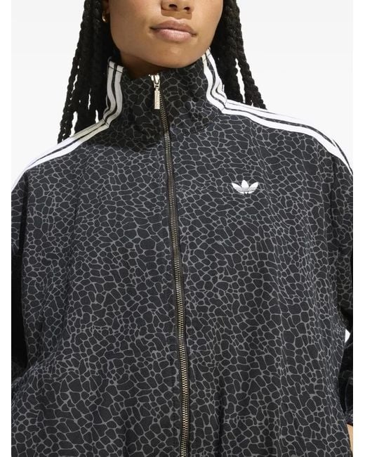 Adidas Black Striped Mockneck Jacket