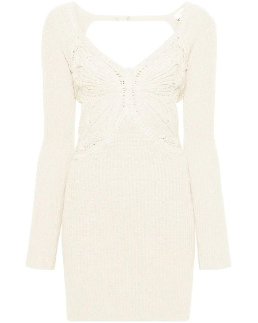 Blumarine バタフライ リブドレス White
