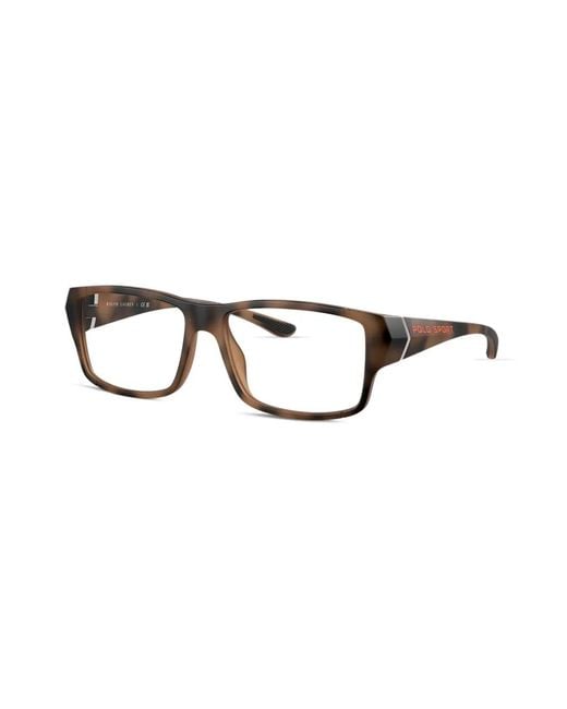 Polo Ralph Lauren Brown Tortoiseshell-Effect Rectangle-Frame Glasses for men