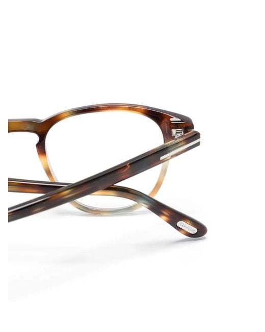 Tom Ford Brown Round-Frame Tortoiseshell-Effect Glasses
