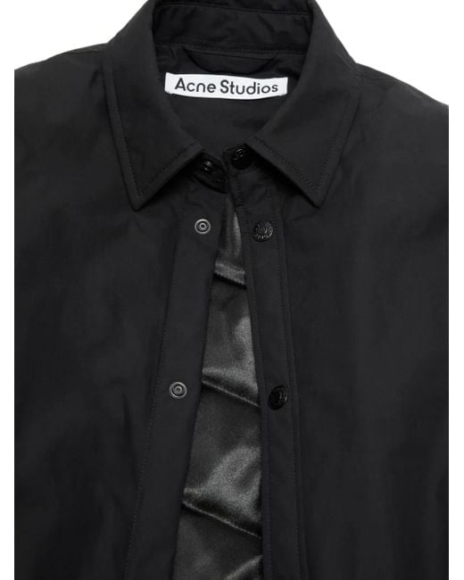 Acne Blue Cotton Padded Shirt Jacket for men