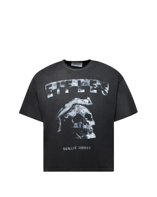 Eifles Black Romantic Sorrows Graphic-Print T-Shirt for men