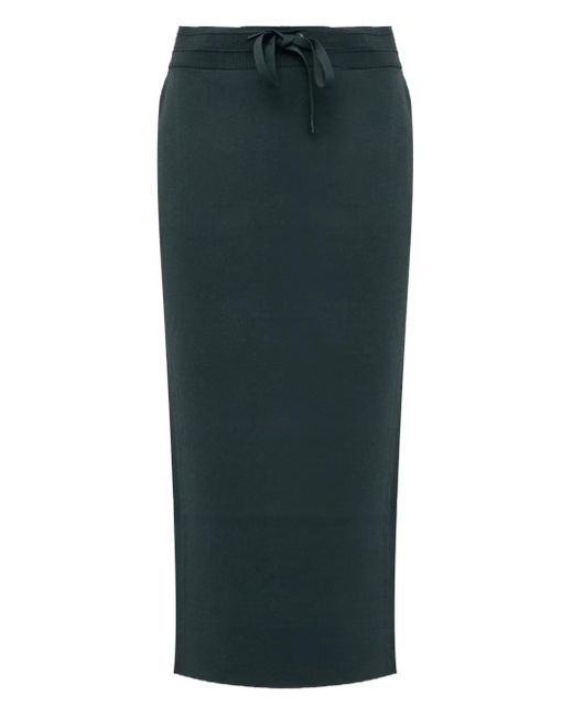 Pinko Green Drawstring Side-Stripe Midi Skirt