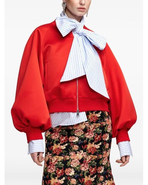 Essentiel Antwerp Red Kyro Raglan-Sleeve Bomber Jacket