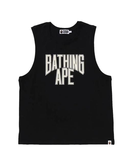 A Bathing Ape Black "Summer" Cut-Off Tank Top for men