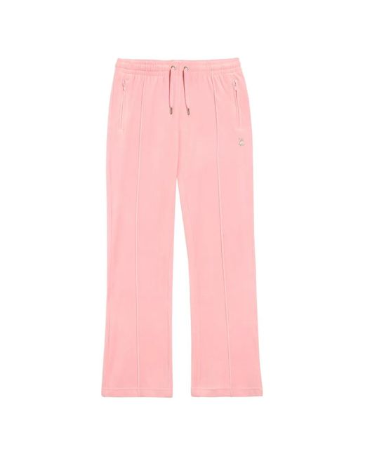 Juicy Couture Pink Diamanté Velour Track Pants